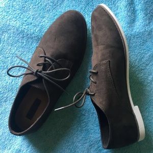 Olive Green Faux Suede Oxfords NWOT